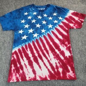 Liquid Blue Shirt Mens Large Tie Dye American‎ Flag Stars Patriotic USA